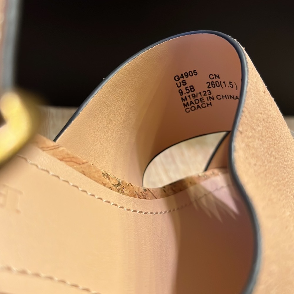 Coach Leather Isla Metallic Wedge Sandal Size 9.5 - Picture 7 of 10